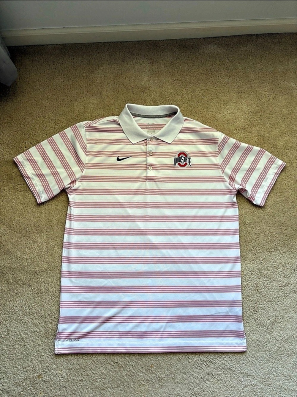 Nike Ohio State Buckeyes Nike Dri-FIT Striped Polo Dri-FIT Striped Polo